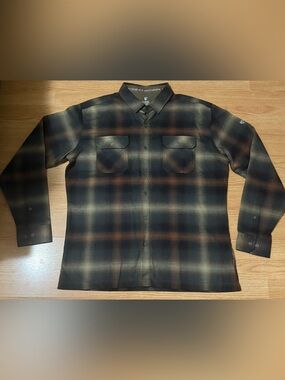 Kuhl Dillingr Flannel LS Shirt Mens XL - Dune - NWOT